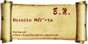 Bozsits Márta névjegykártya