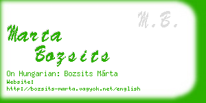 marta bozsits business card